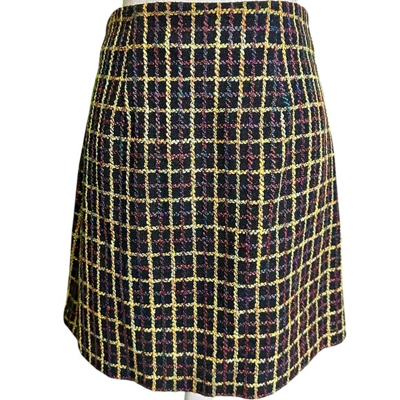 Hutch Windowpane Print Tweed Mini Skirt in Black & Multicolor Size XS - Picture 15 of 15